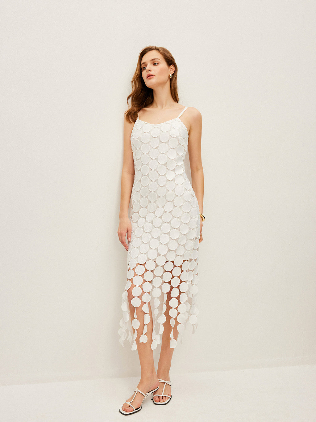 askılı midi elbise