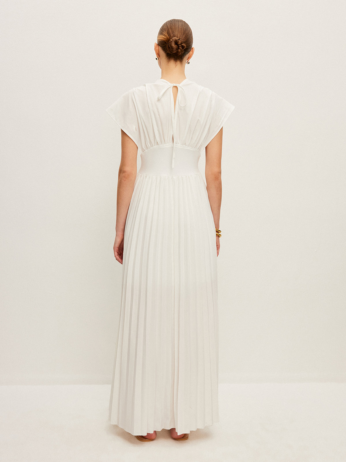 Büzgülü maksi elbise