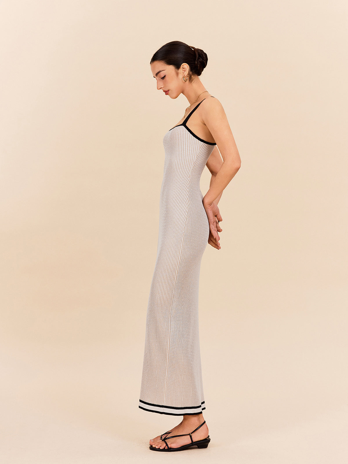 Askılı midi elbise