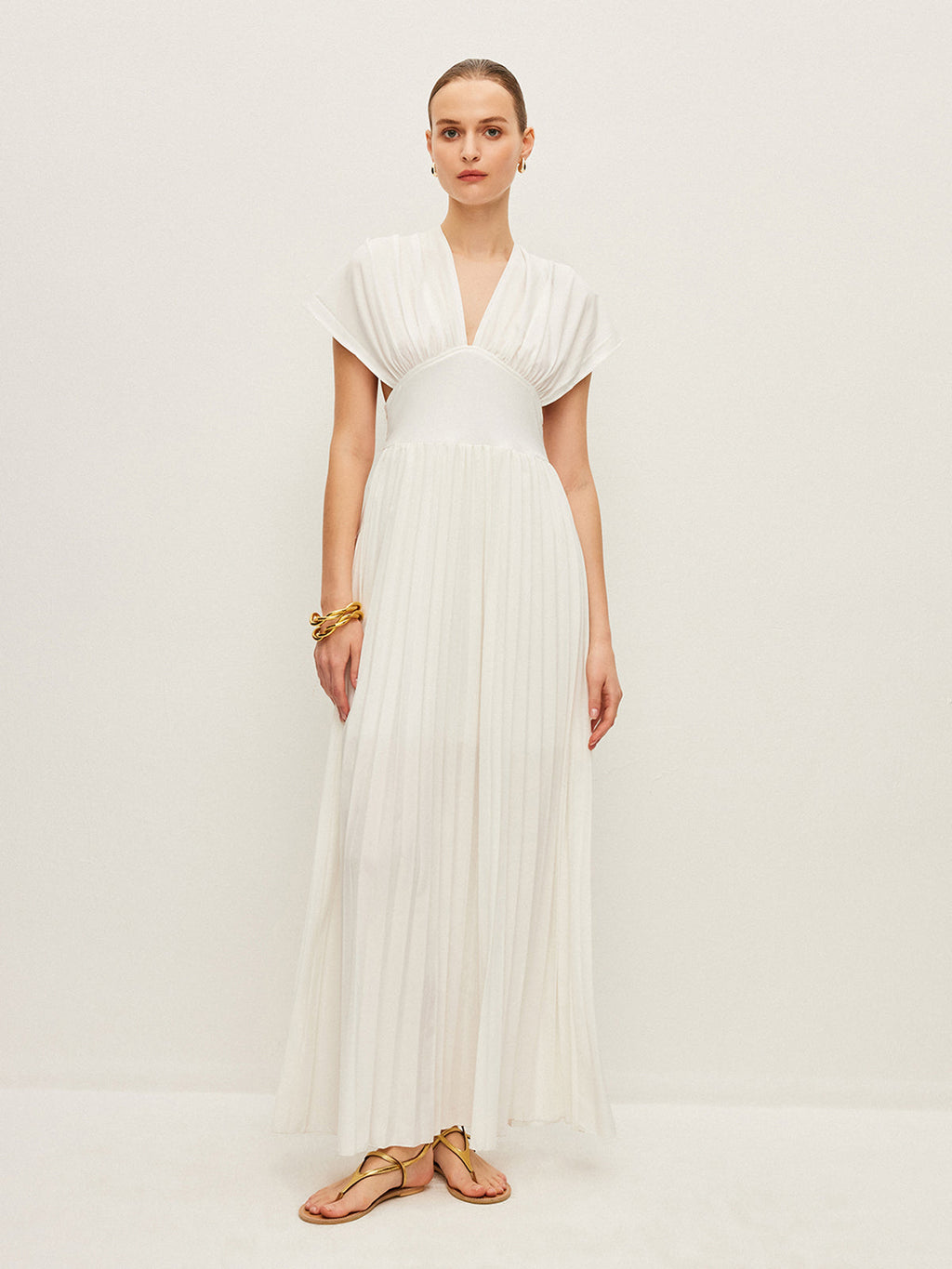 Büzgülü maksi elbise