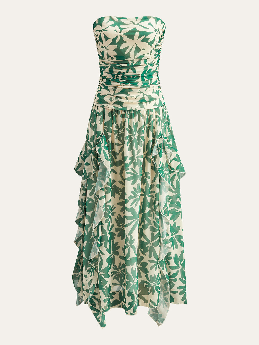 Çiçek desenli midi elbise