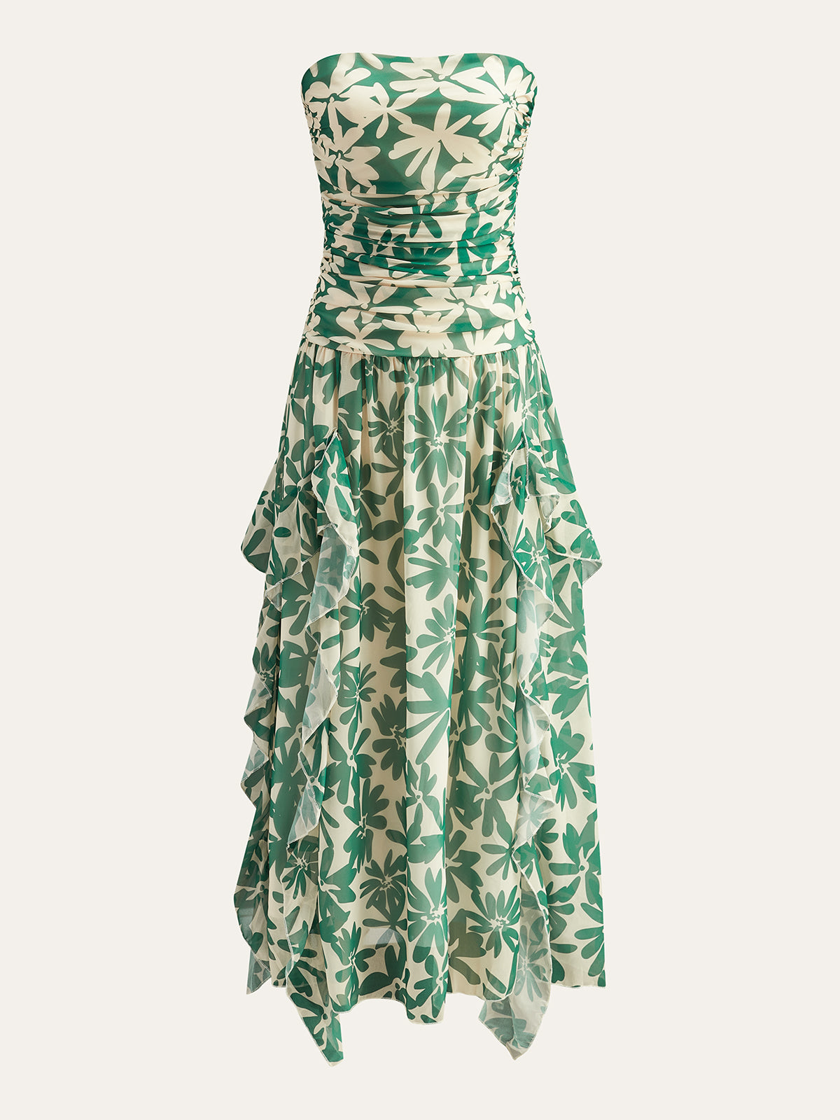 Çiçek desenli midi elbise