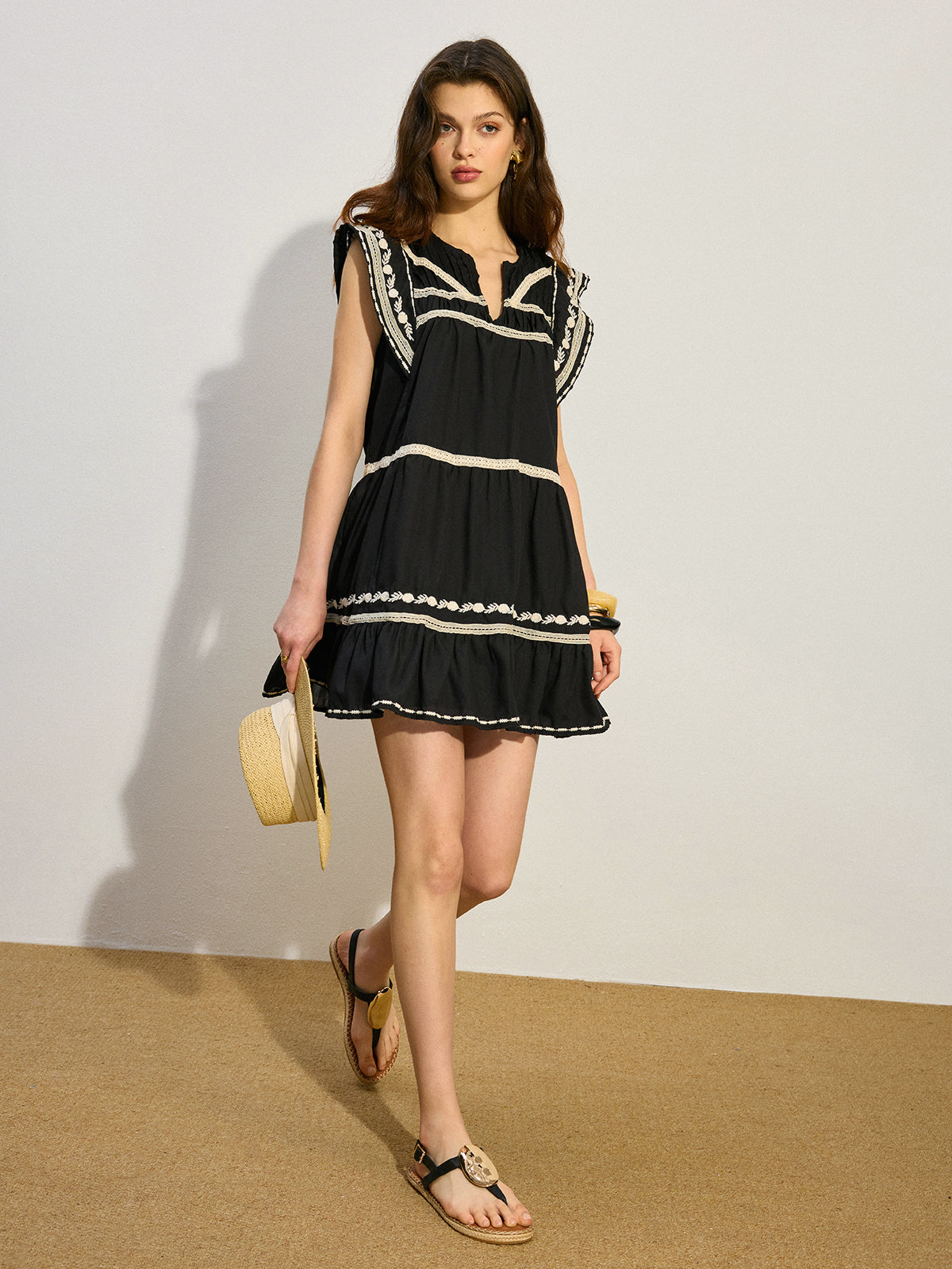 Çizgili mini elbise