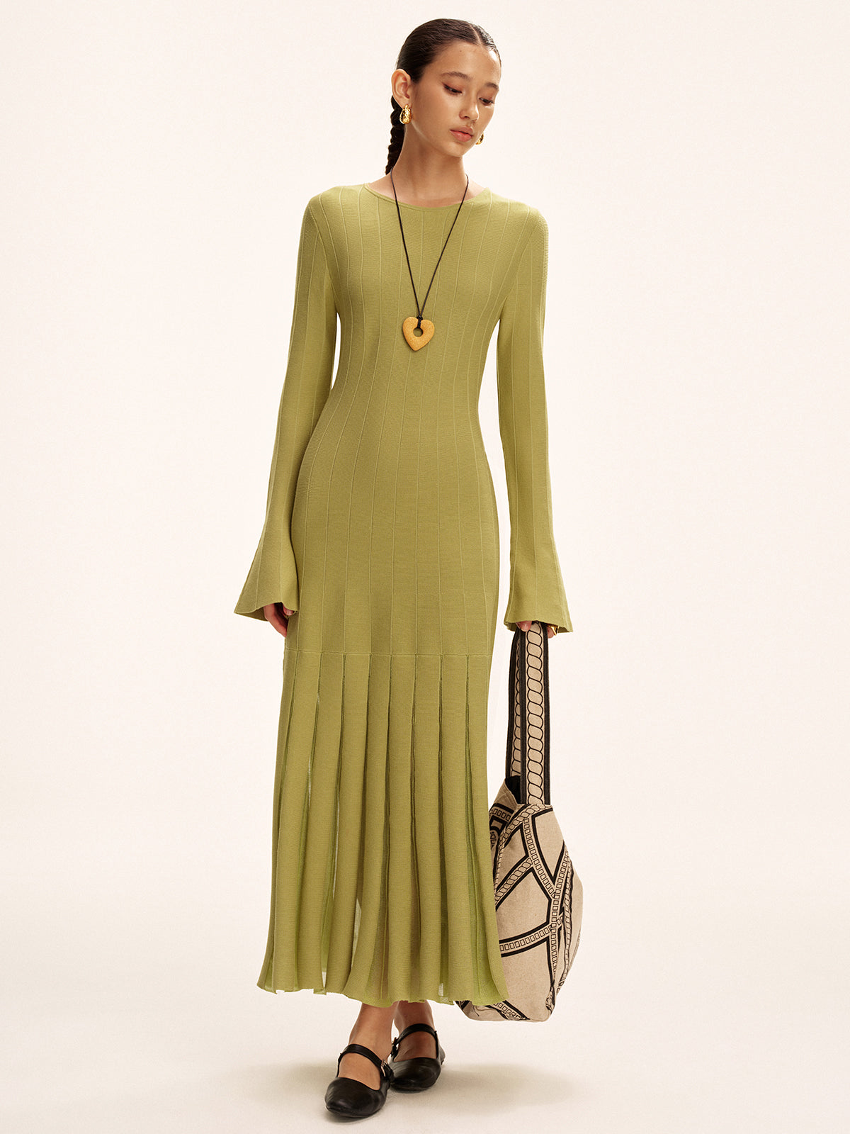 büzgülü maksi elbise