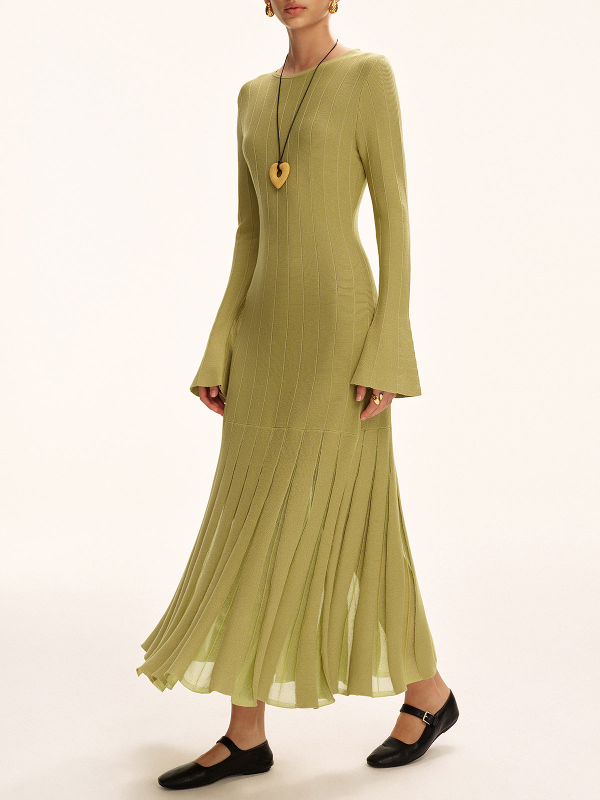 büzgülü maksi elbise