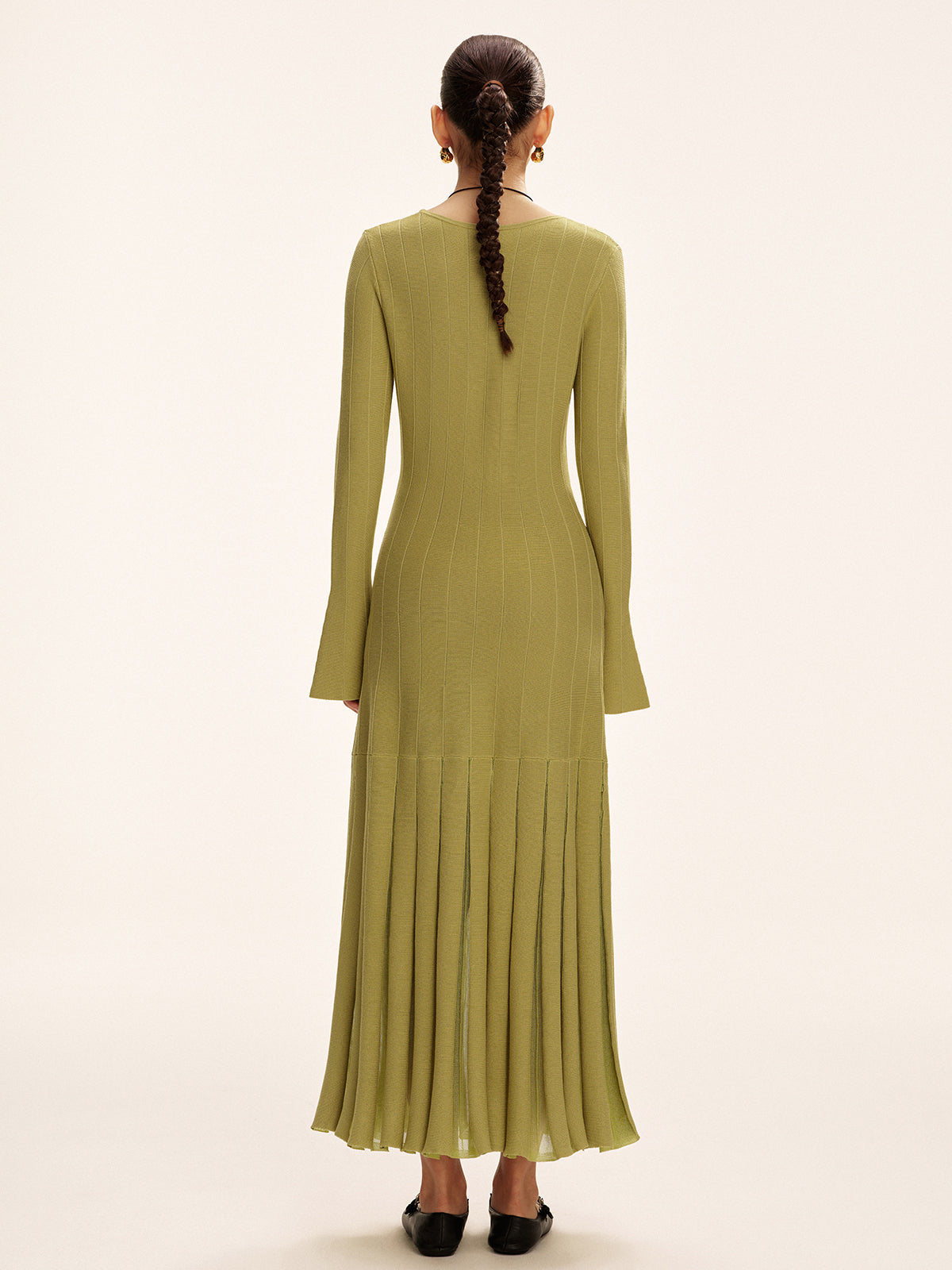 büzgülü maksi elbise