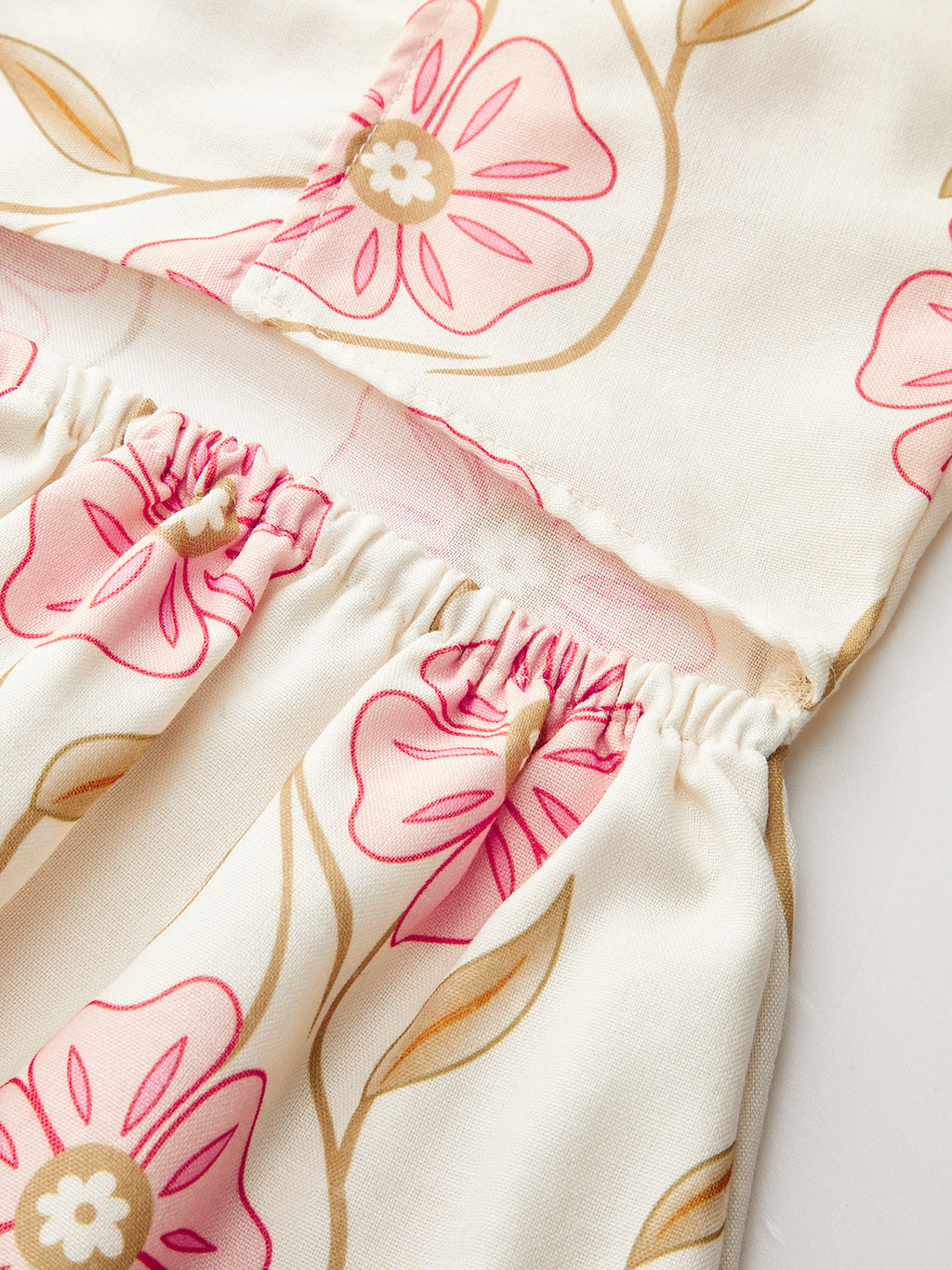 Çiçek desenli V yaka maksi elbise