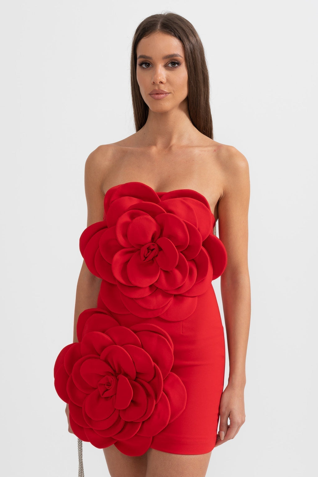 Çiçek Desenli Mini Elbise