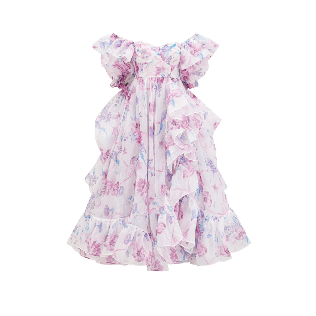 Béatrice pile midi elbise