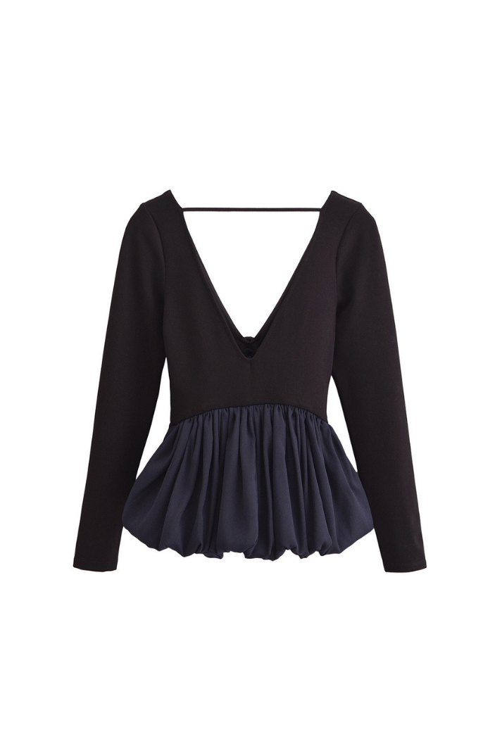 Adirana Pileli Dekolte Bluz