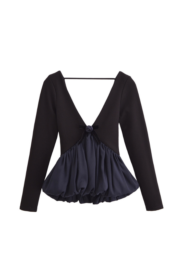 Adirana Pileli Dekolte Bluz