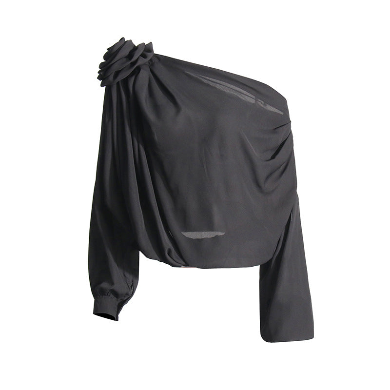 Bloom Çiçekli Asimetrik Bluz