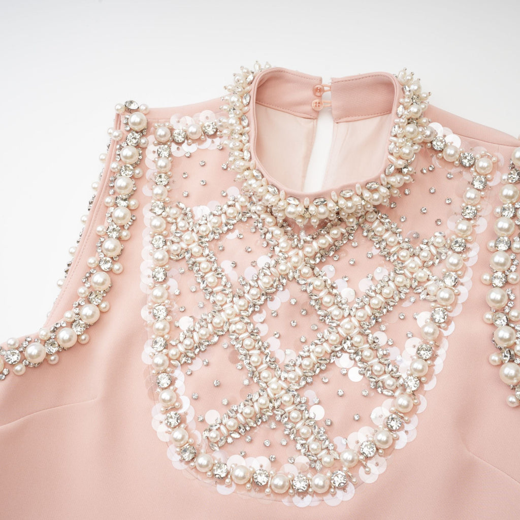 Cesca kolsuz mini elbise