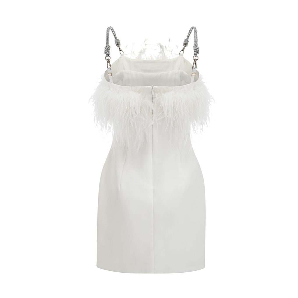 Camille tüy mini elbise
