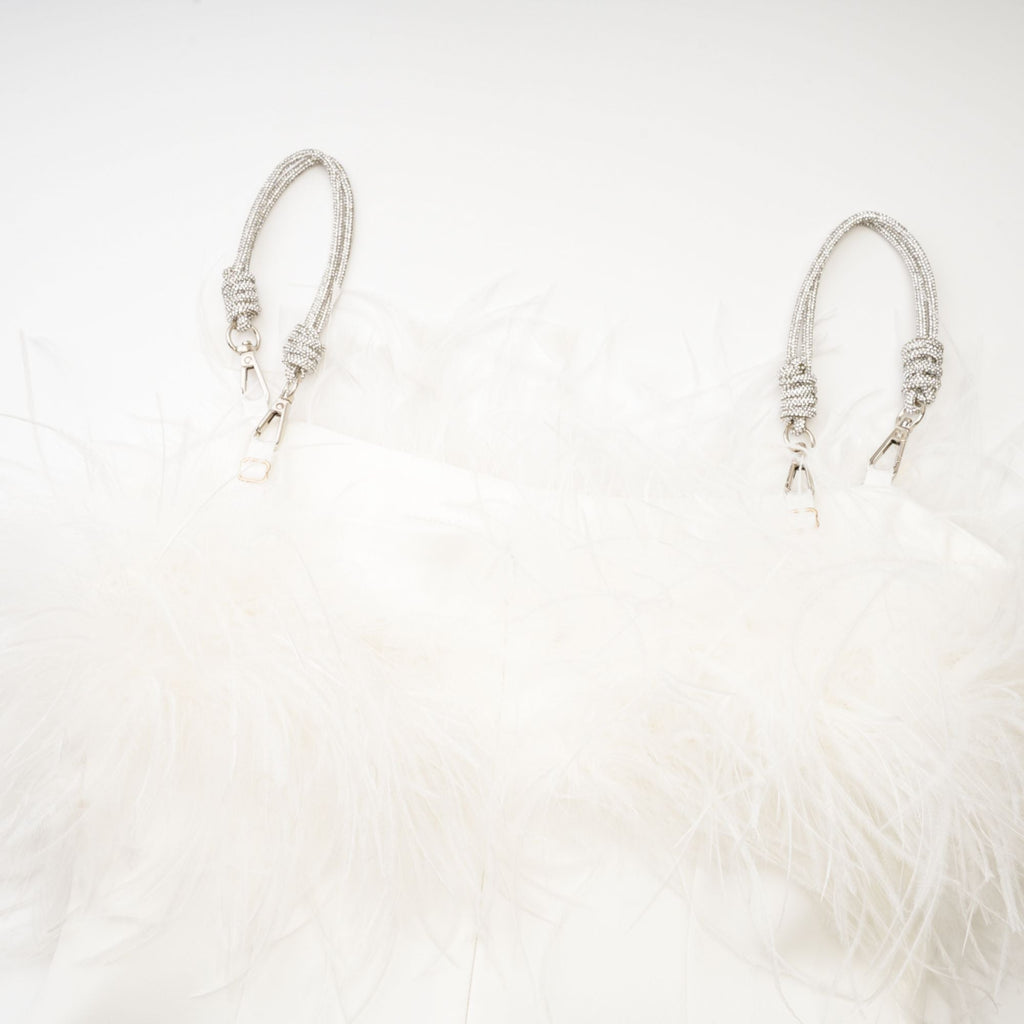 Camille tüy mini elbise