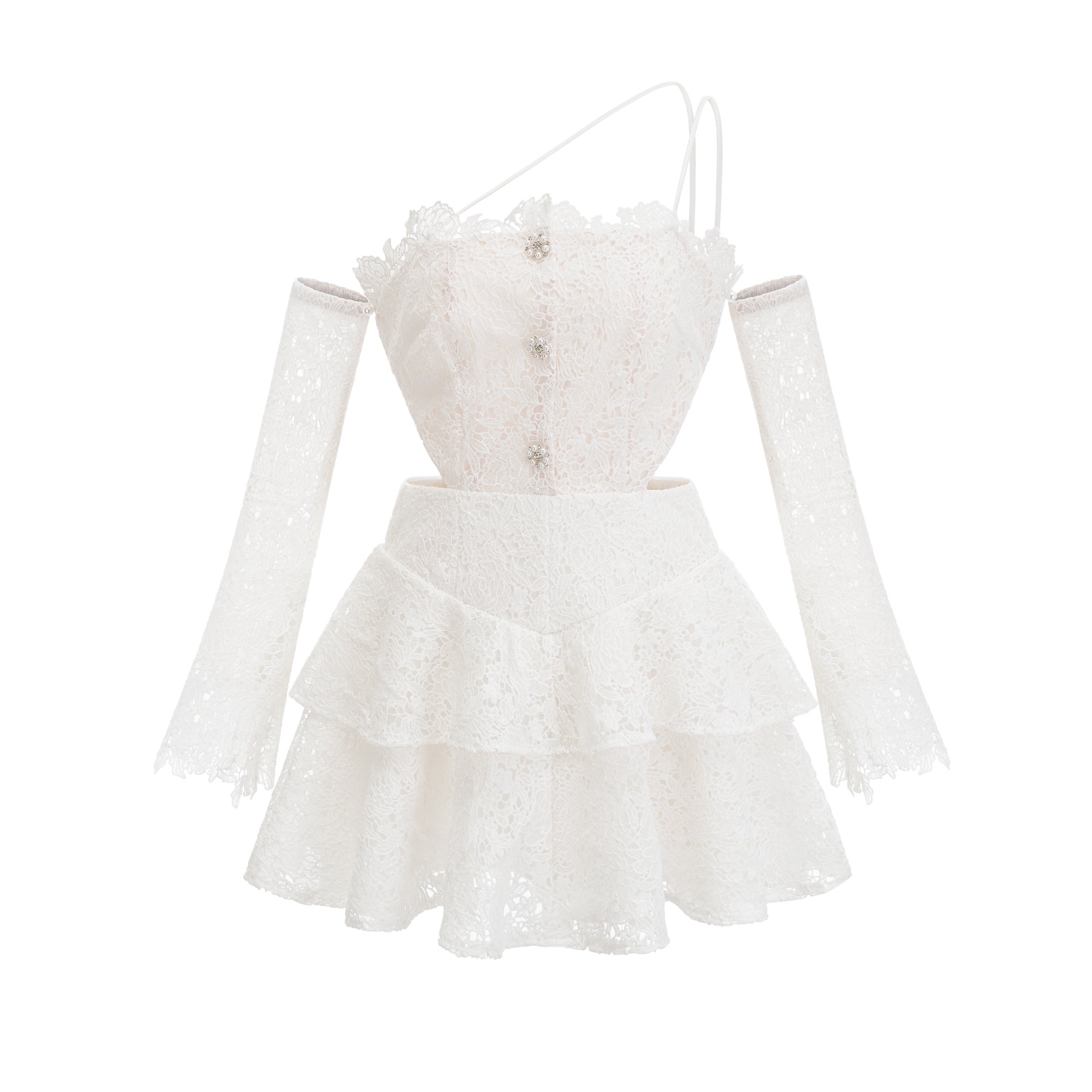 Cyrielle dantel mini elbise