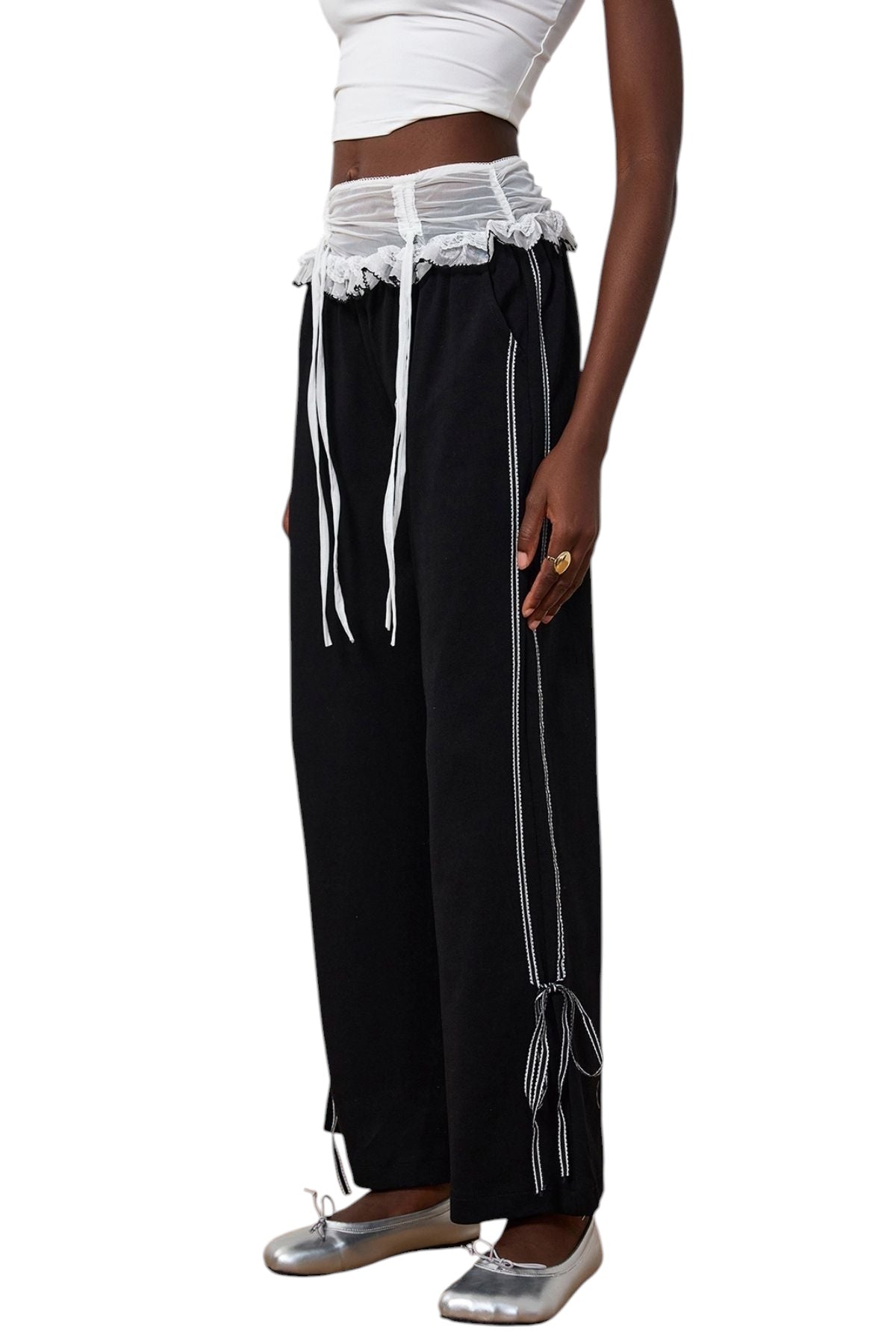 Dantel Fiyonklu Pantolon