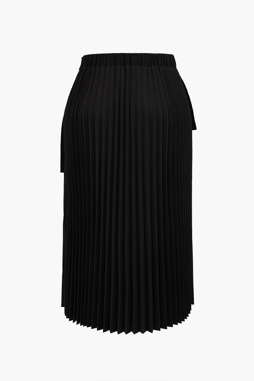 Büyük Beden Deri Patchwork Pileli Asimetrik Etek