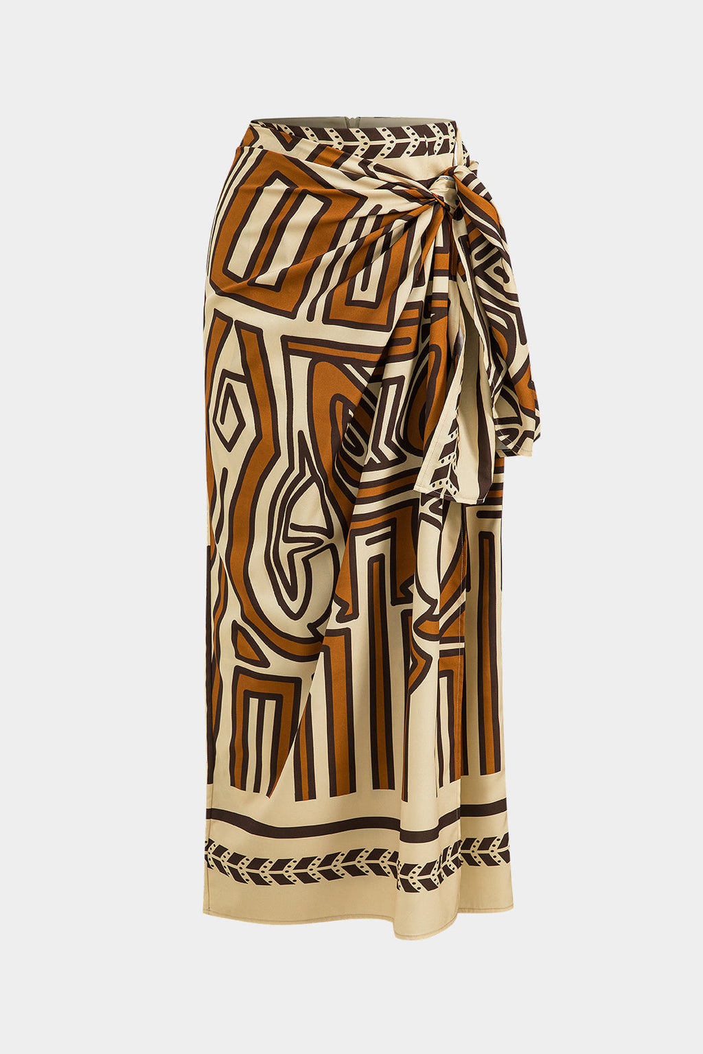 Bohem Desenli Büzgülü Bağcık Detaylı Büküm Düğümlü Fermuarlı Set