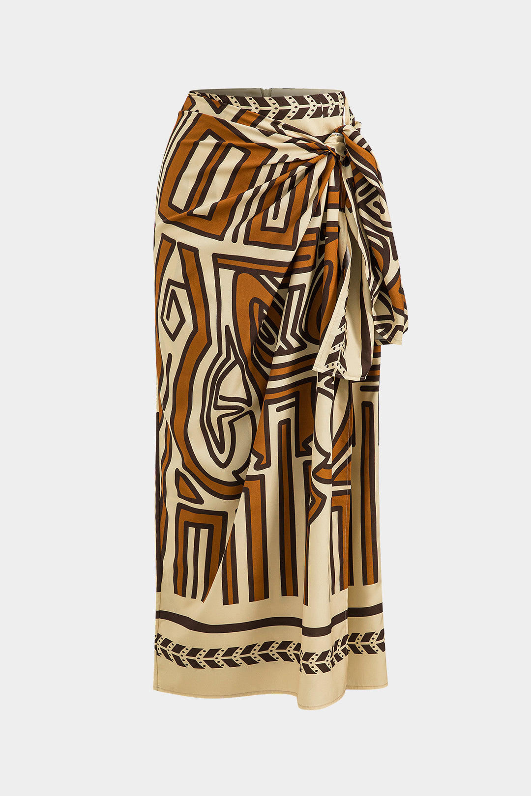 Bohem Desenli Büzgülü Bağcık Detaylı Büküm Düğümlü Fermuarlı Set