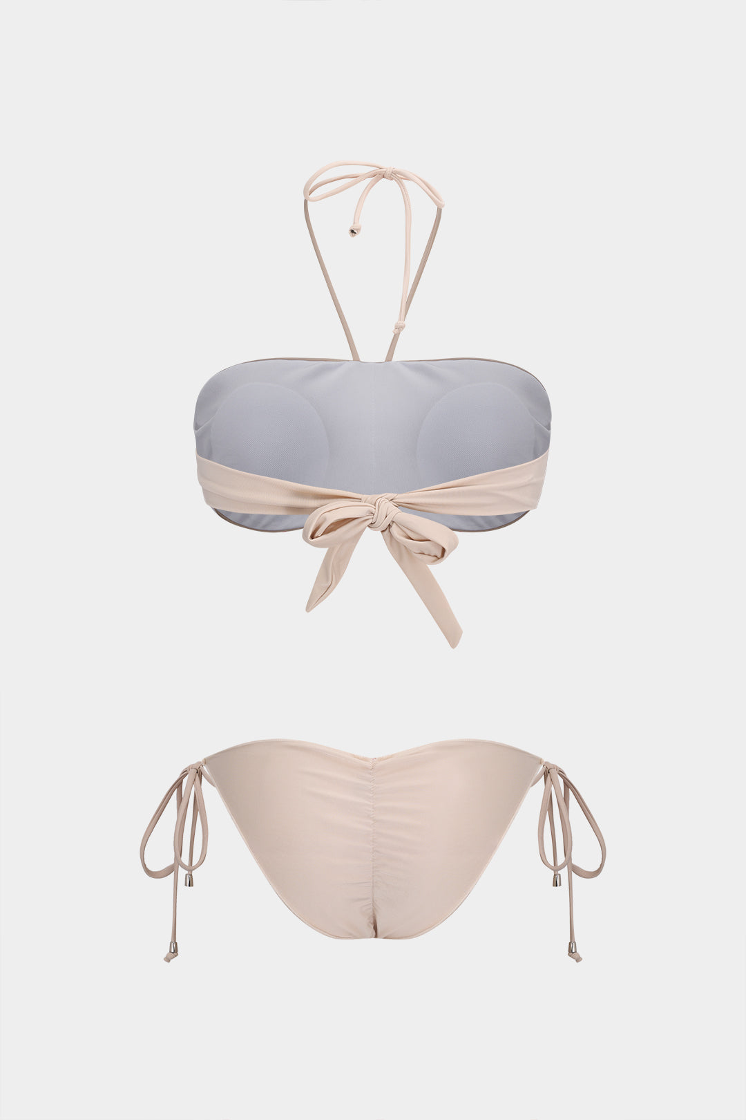 Büzgülü Bağlamalı Sırt Dekolteli Bikini Takımı