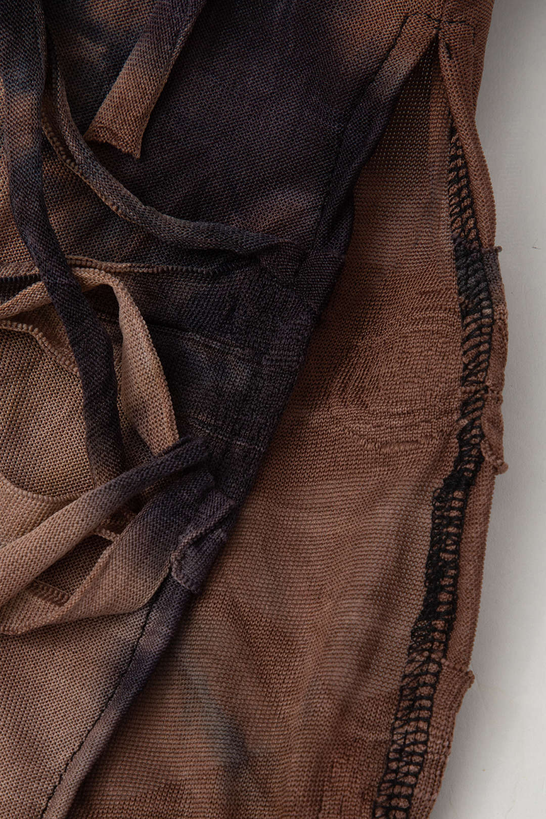 Batik Eskitme File Yırtmaçlı Boyundan Bağlamalı maksi Elbise