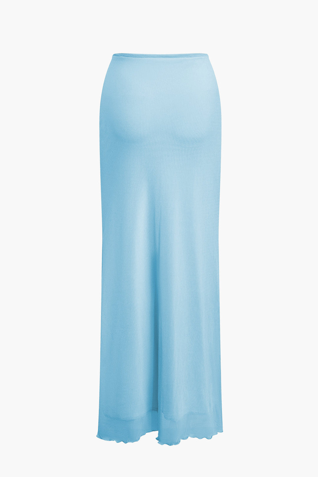 Büzgülü Çift Katmanlı Tül Askısız Yırtmaçlı Üst ve Maxi Etek Takımı