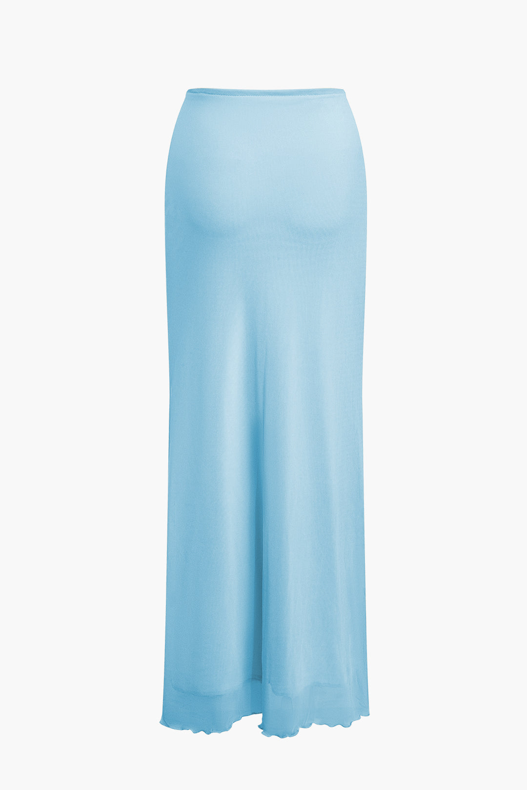 Büzgülü Çift Katmanlı Tül Askısız Yırtmaçlı Üst ve Maxi Etek Takımı