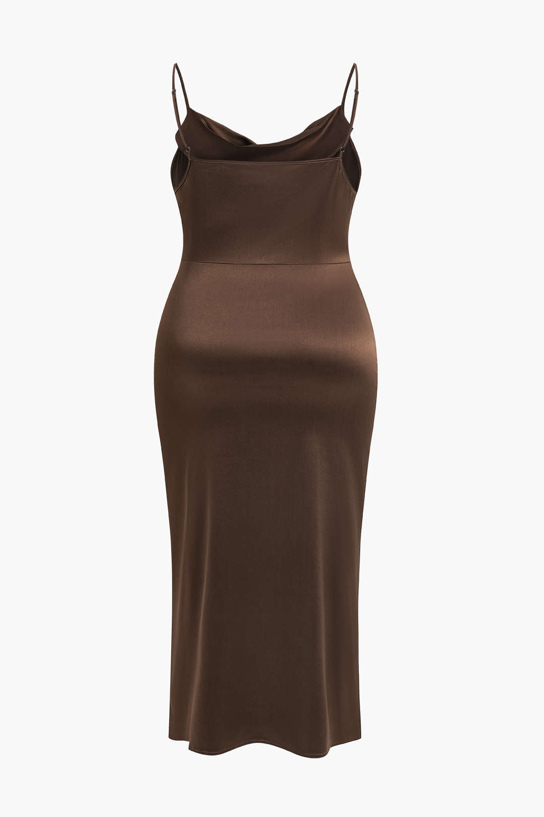 Büyük Beden Saten Slip Drapeli Dekolteli maksi Elbise