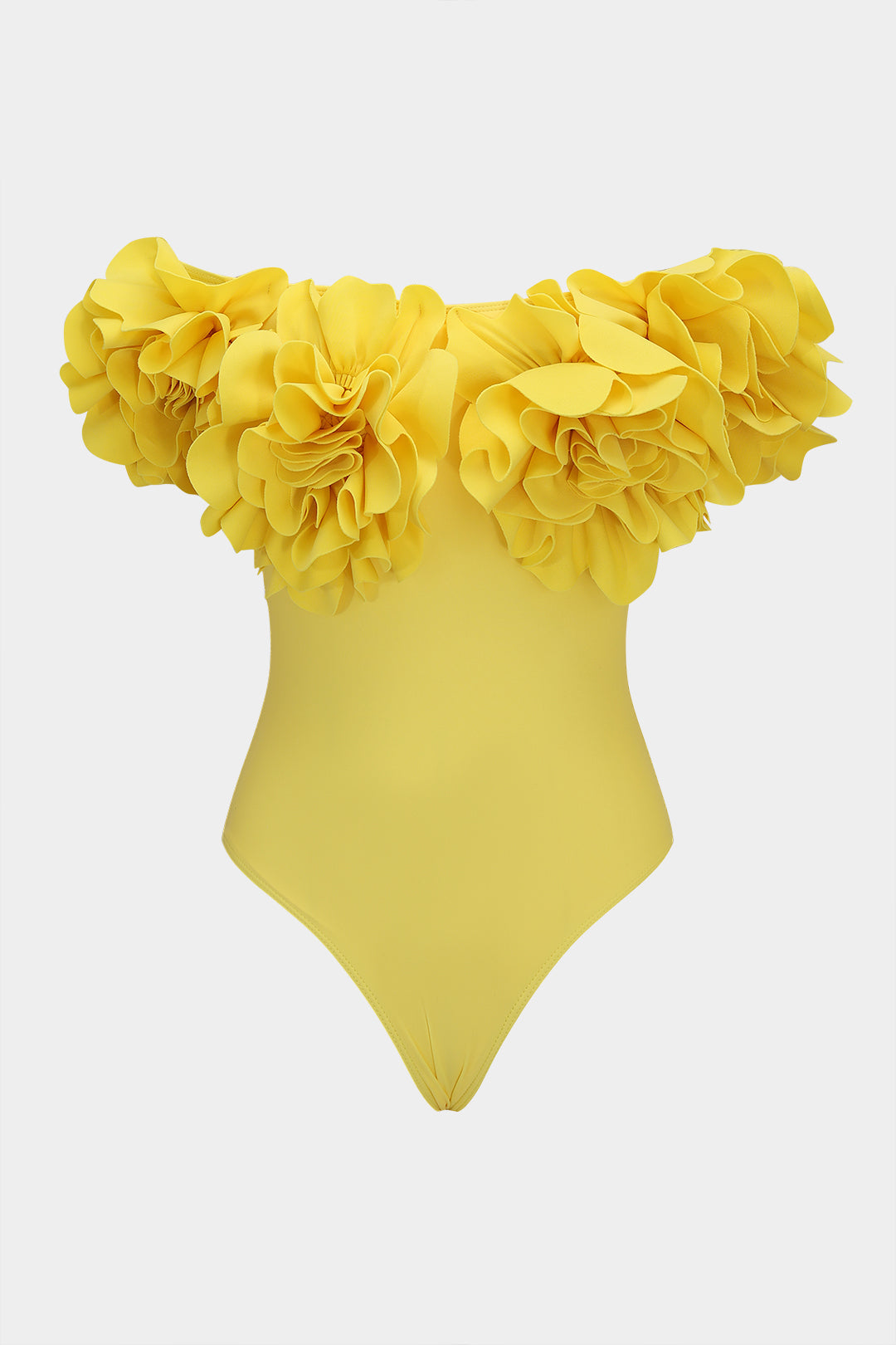 Applikeli Omuz Açık Karın Toparlayıcı Tek Parça Mayo