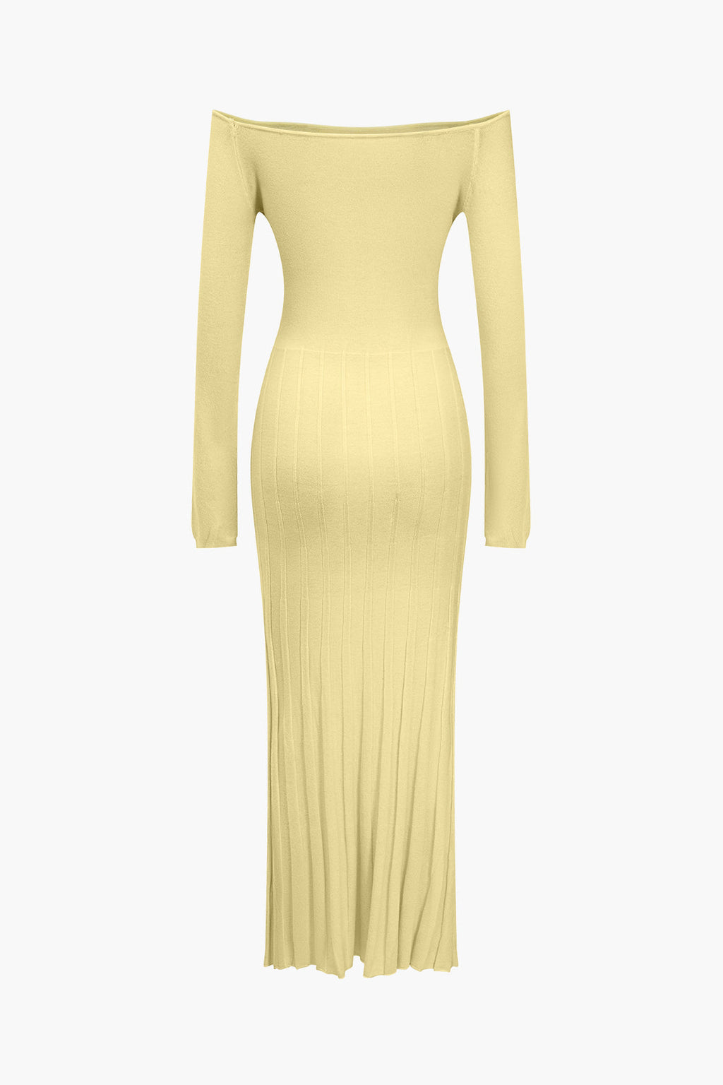 Basic Katı Örgü Düşük Omuz maksi Elbise