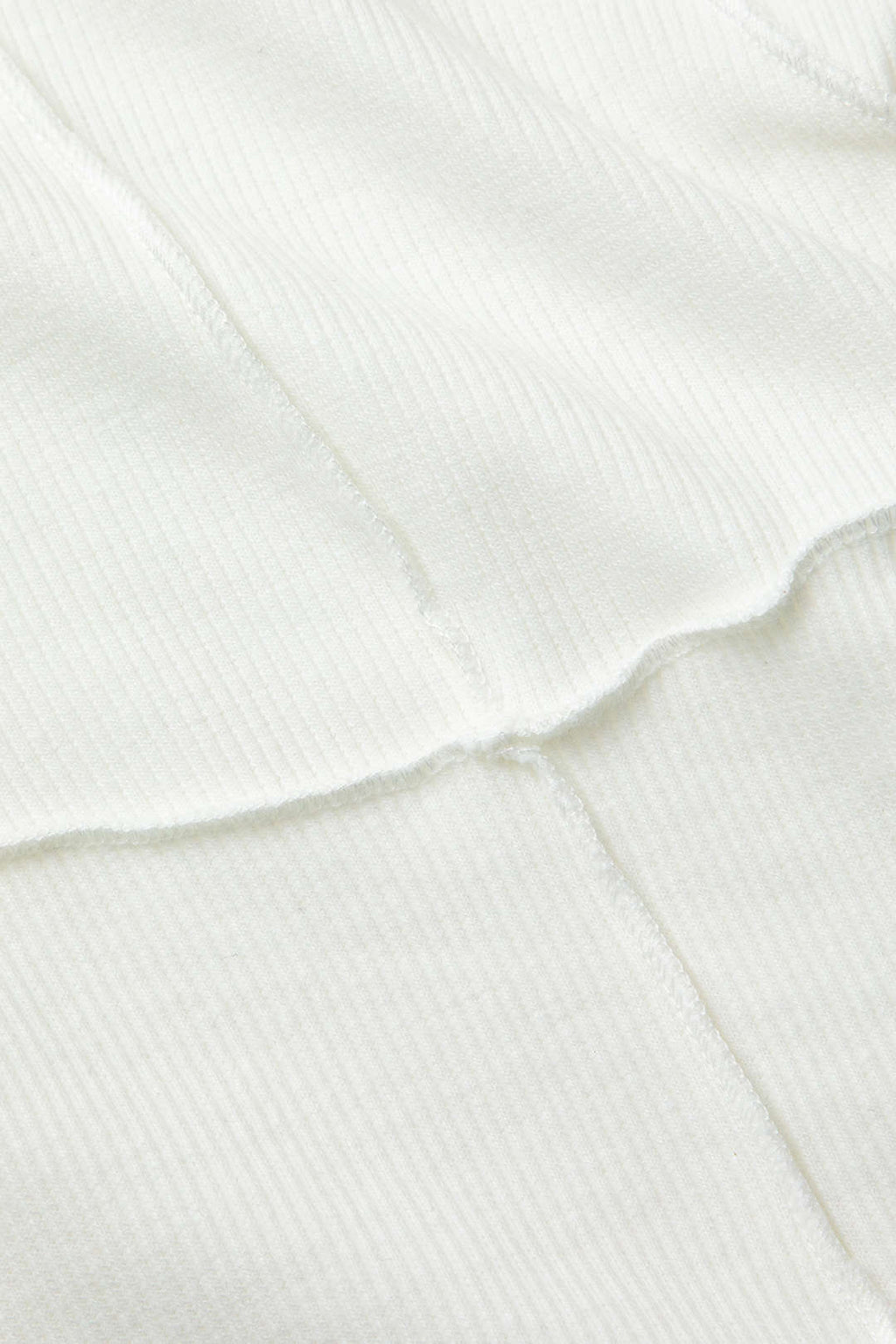 Basic Katı Yuvarlak Yaka Nervürlü Uzun Kollu top