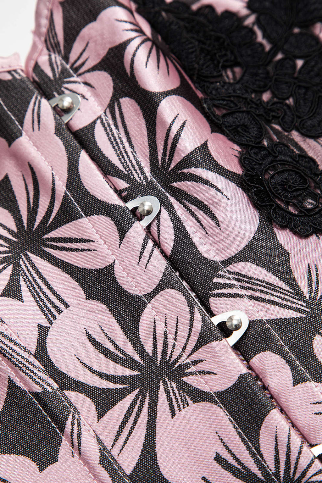 Çiçek Desenli Aplike Detaylı Korse Tüp Üst