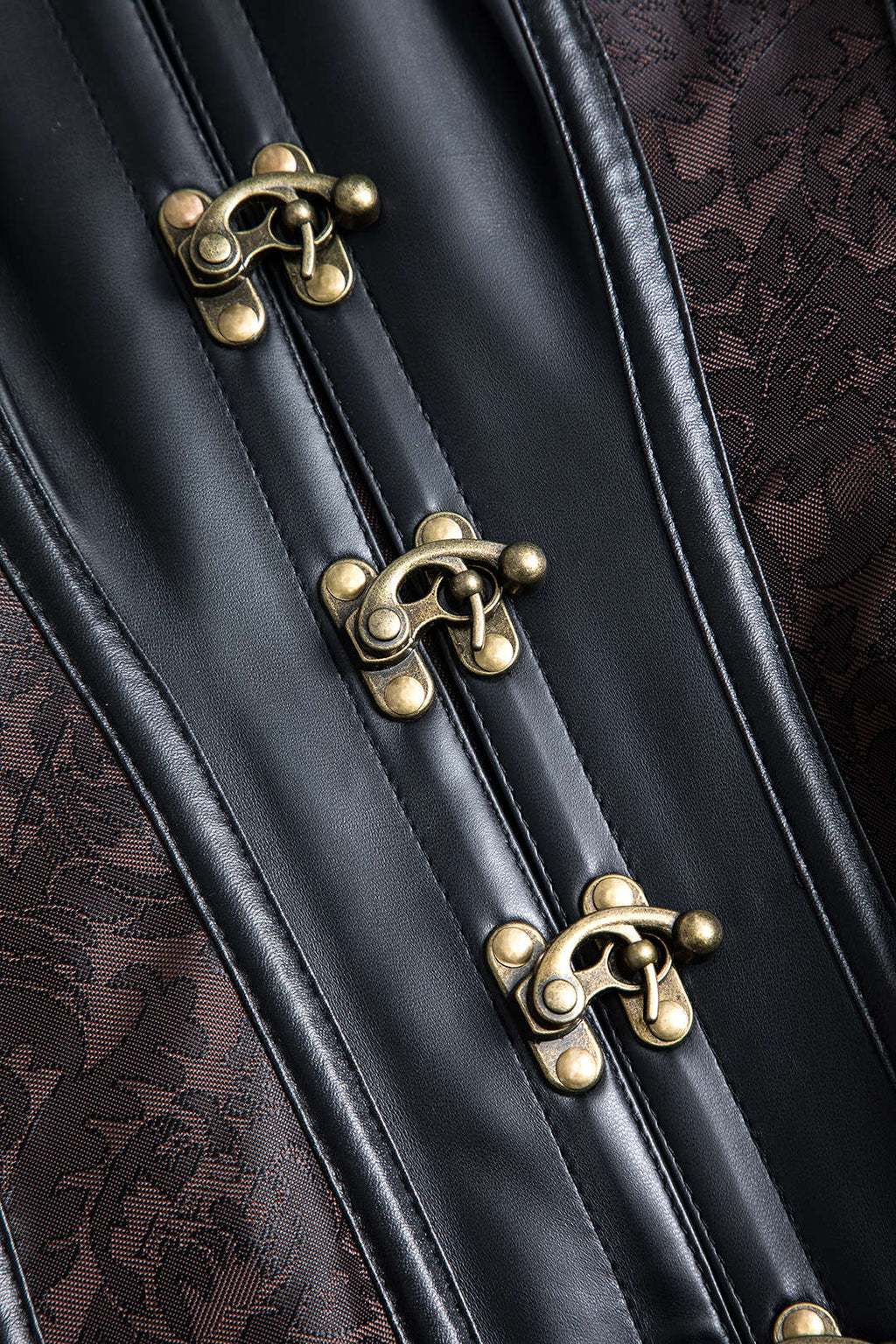 Dantel Jacquard Metalik Düğmeli Sırt Askılı Korse