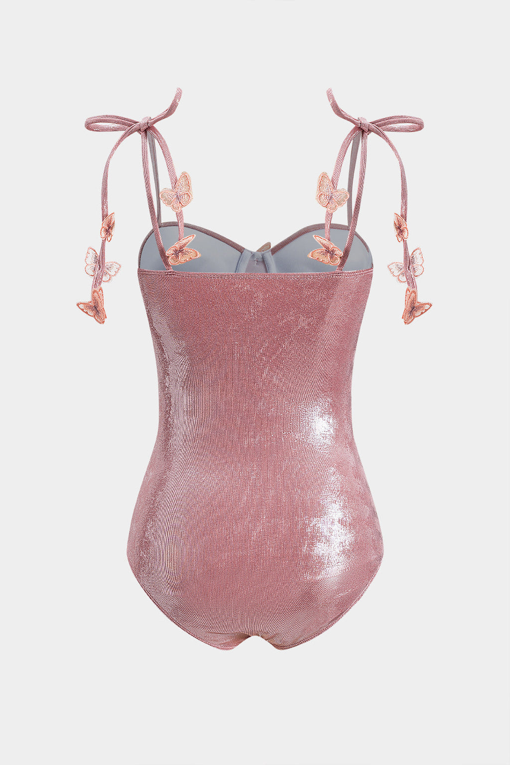 3D Nakış Fiyonk Detaylı Askılı Büstiyer Korseli Tek Parça Mayo