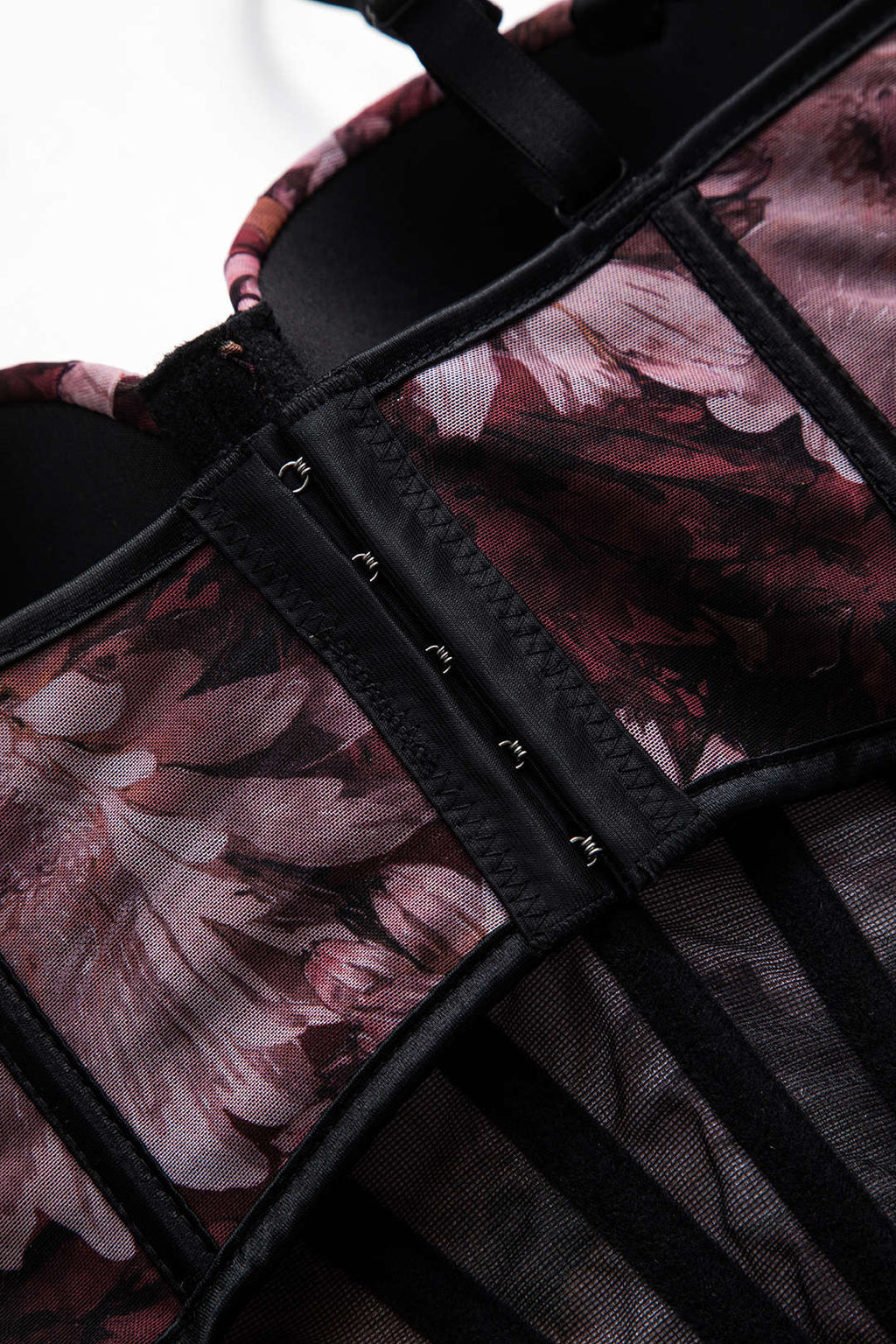 Çiçek Desenli Mesh Korse