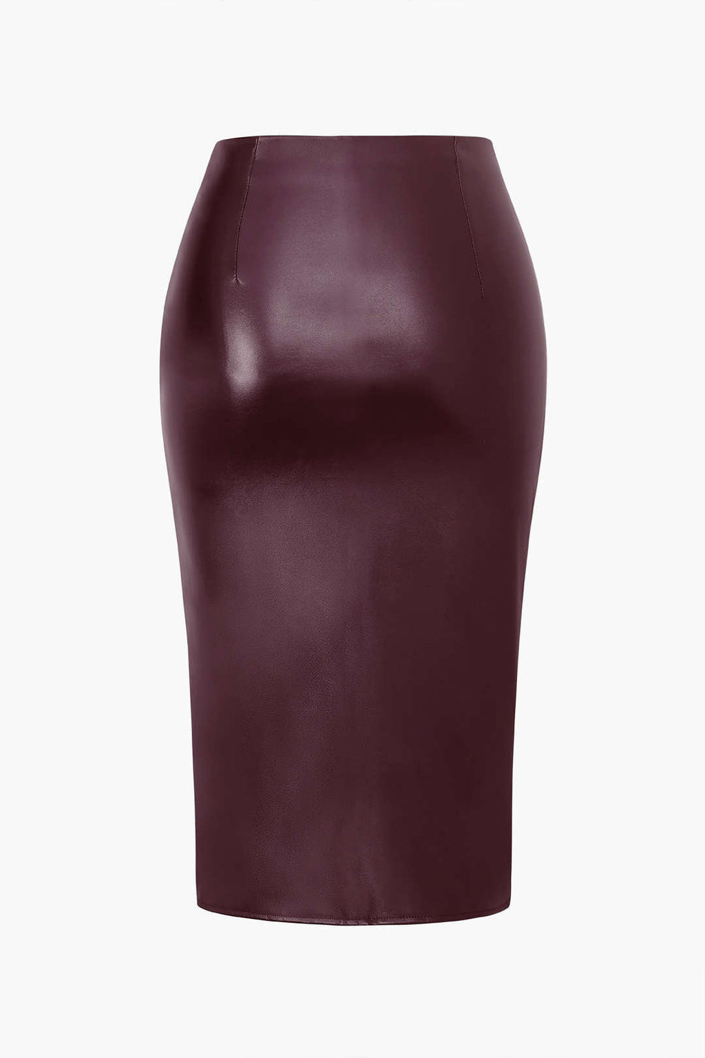 Büyük Beden Deri Dantelli Fermuarlı Etek