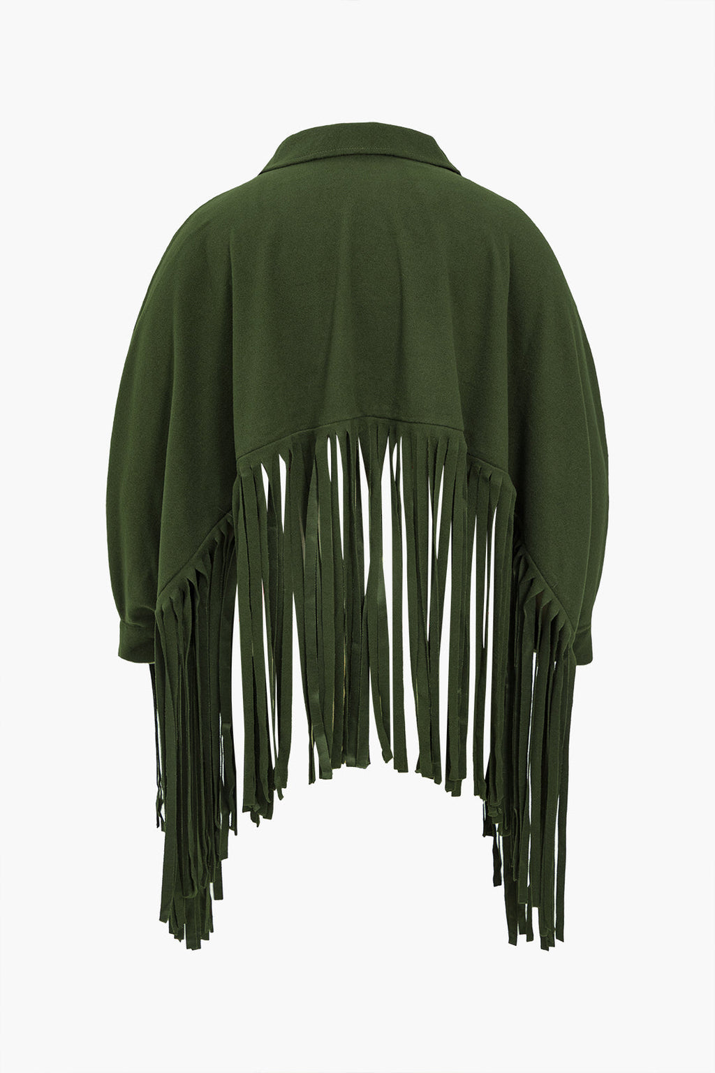 Büyük Beden Katı Saçaklı Fermuarlı Kazak