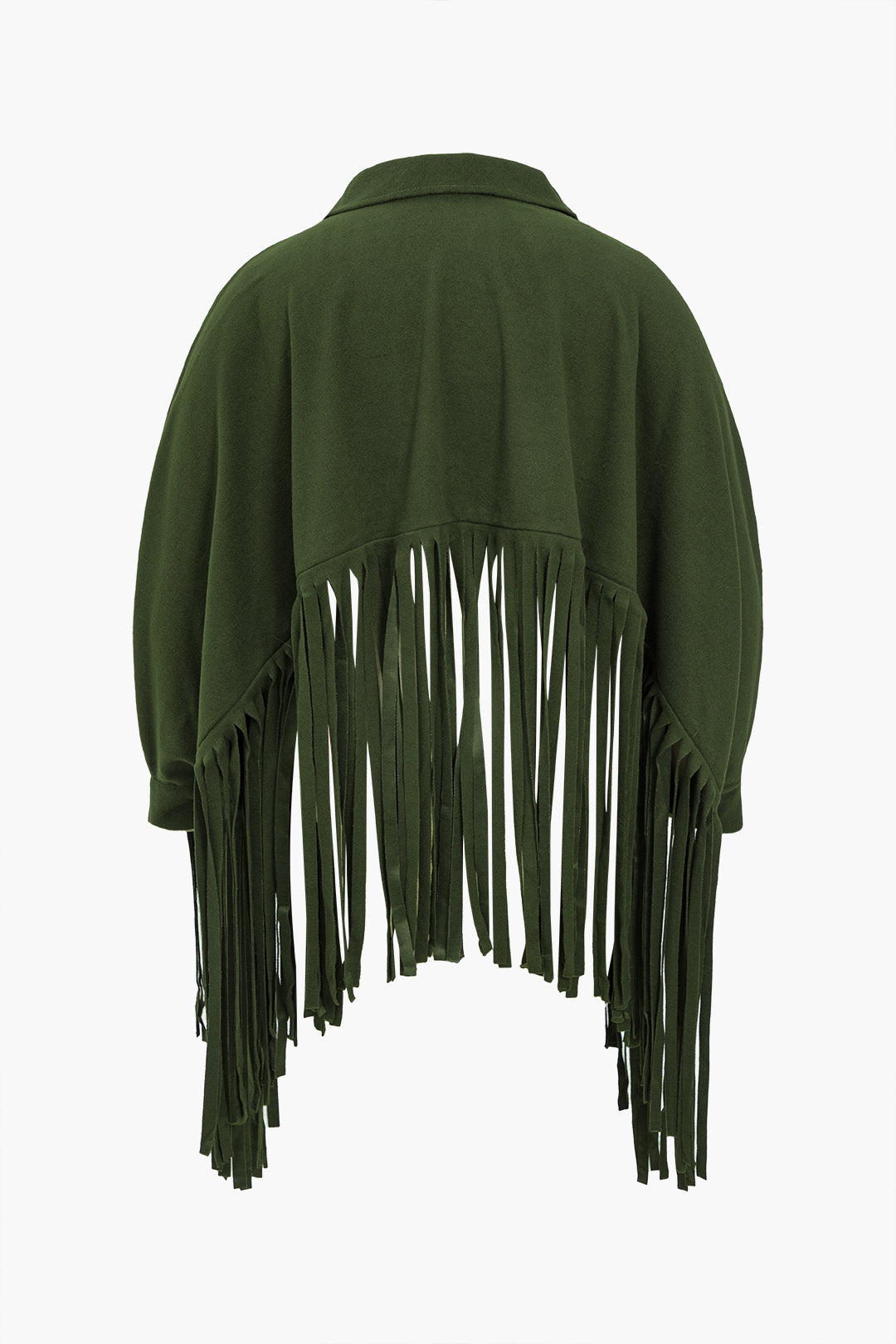 Büyük Beden Katı Saçaklı Fermuarlı Kazak