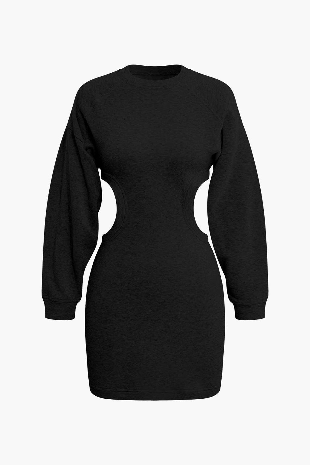 Belden Bağlamalı Fener Kol Mini Elbise