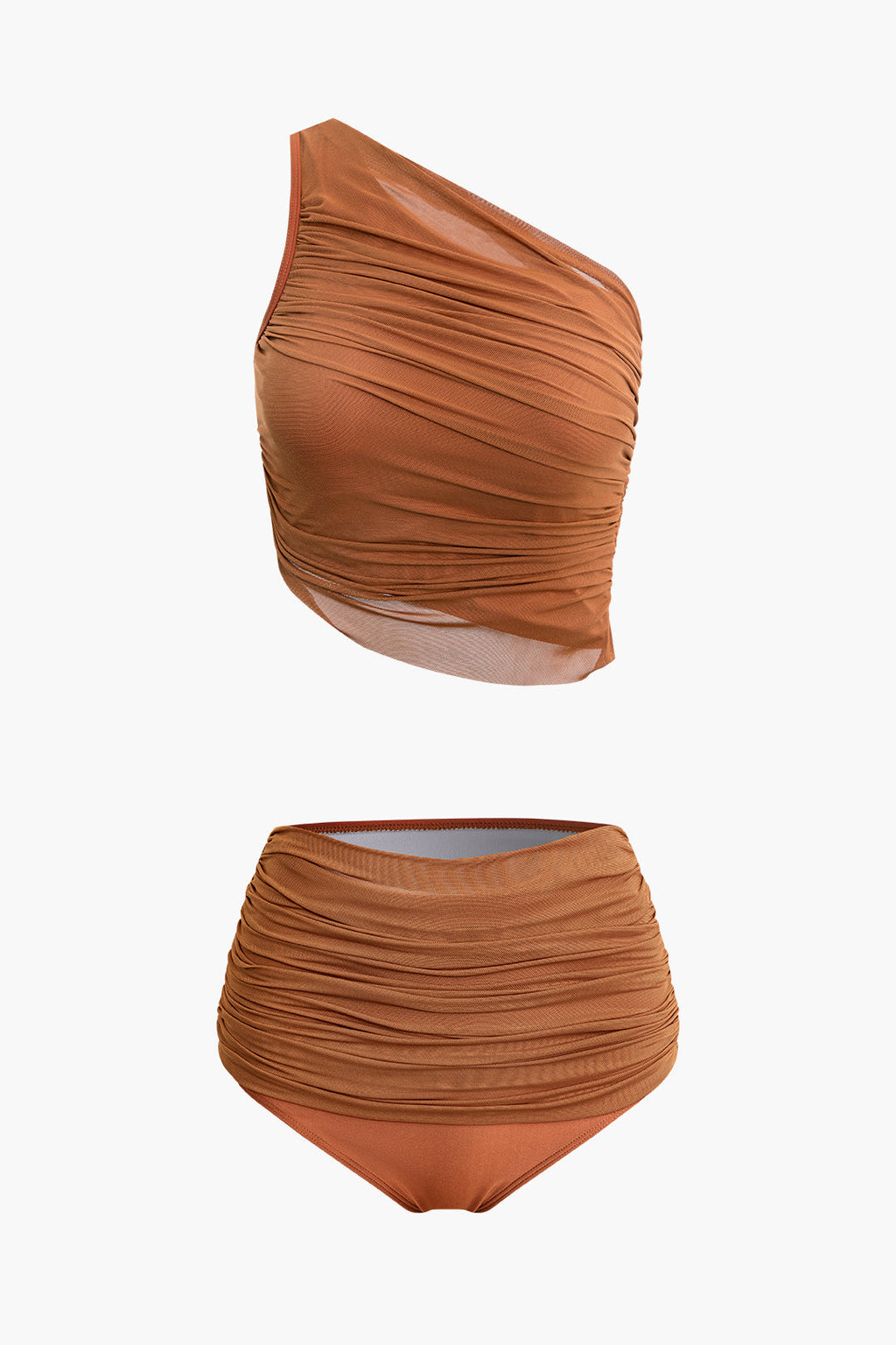 Asimetrik Büzgülü Kolsuz File Mayo