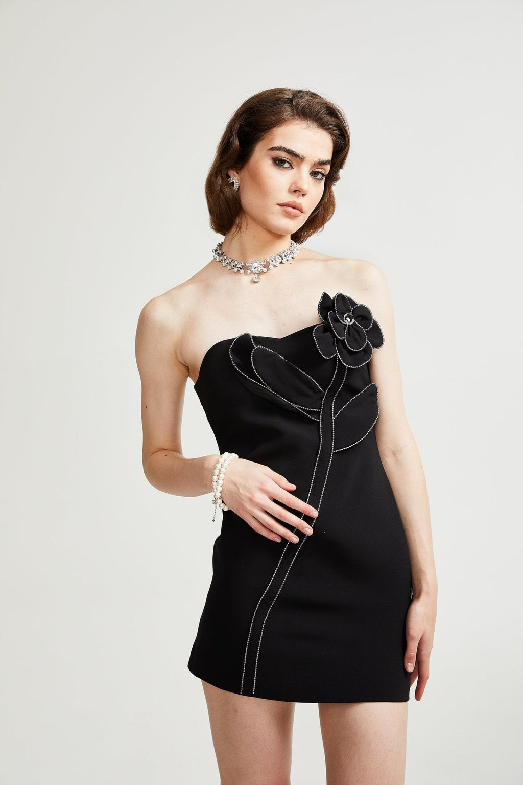 Çiçekli Mini Elbise